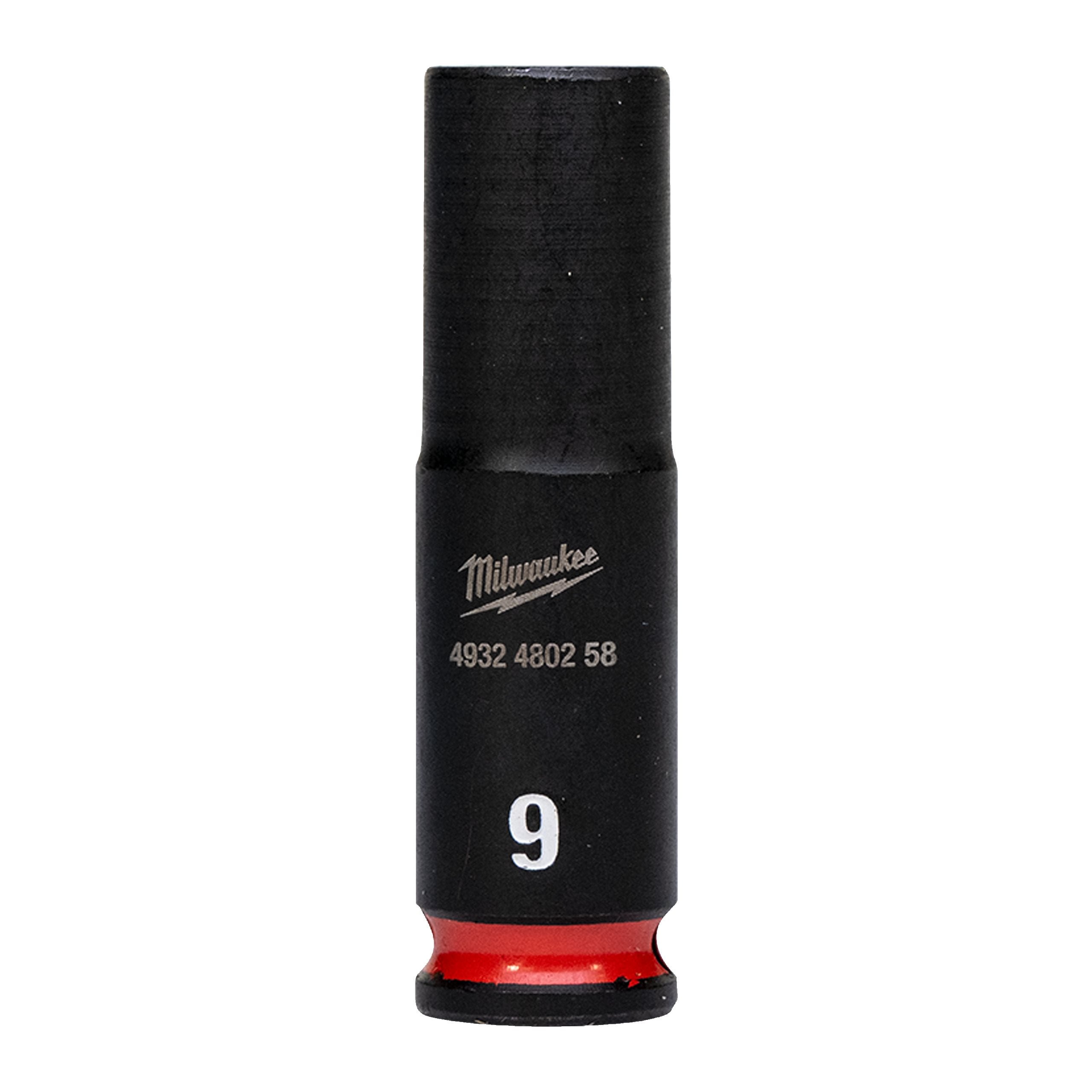Milwaukee 4932480258 Shockwave 1/4" Square Long Socket 9 Mm