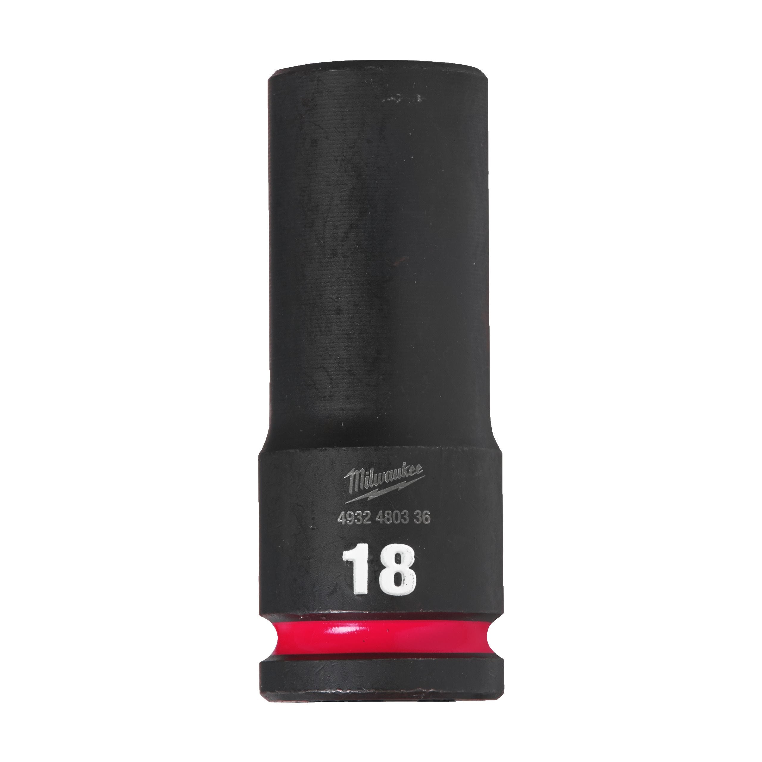 Milwaukee 4932480336 Shockwave 1/2" Square Long Socket 18 Mm