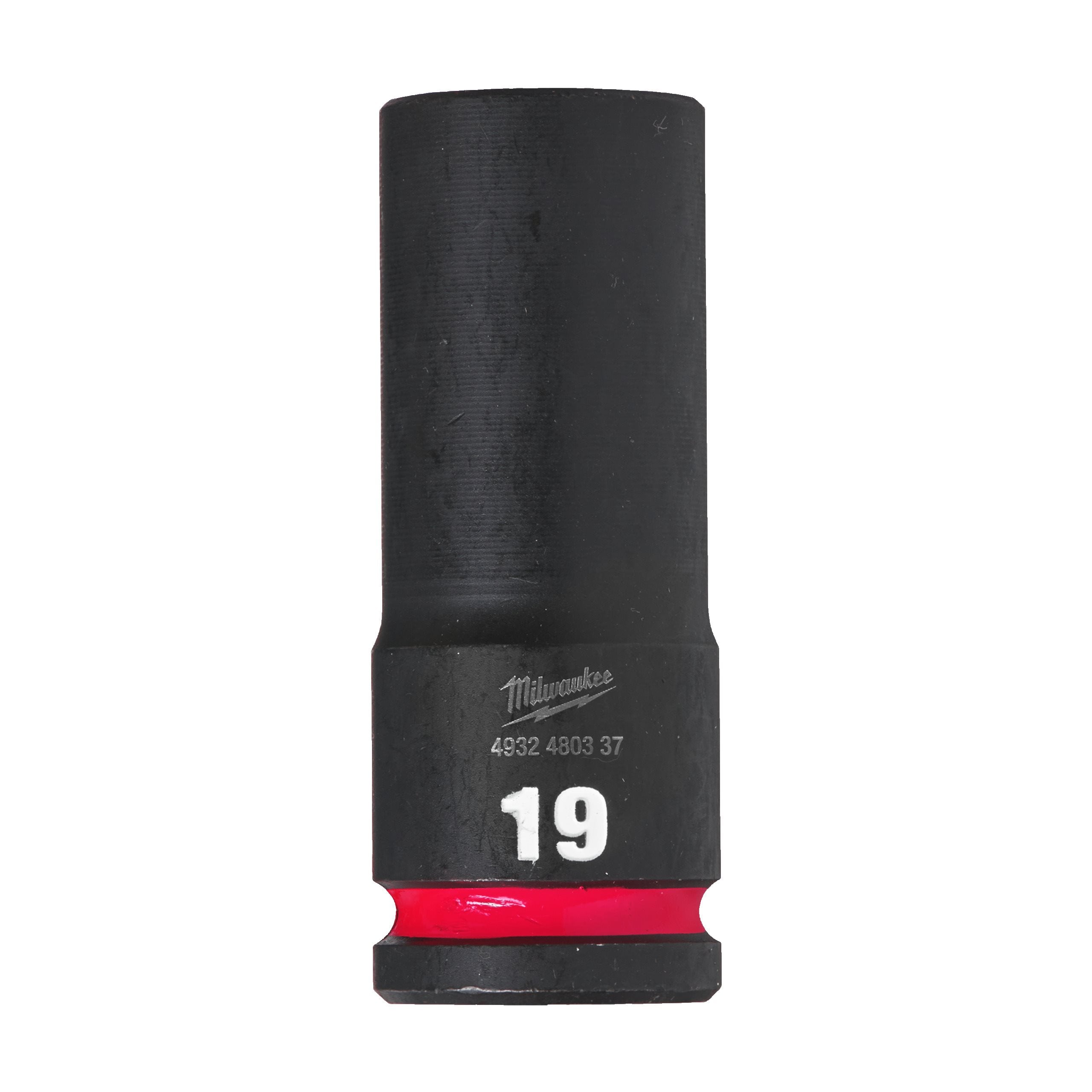 Milwaukee 4932480337 Shockwave 1/2" Square Long Socket 19 Mm