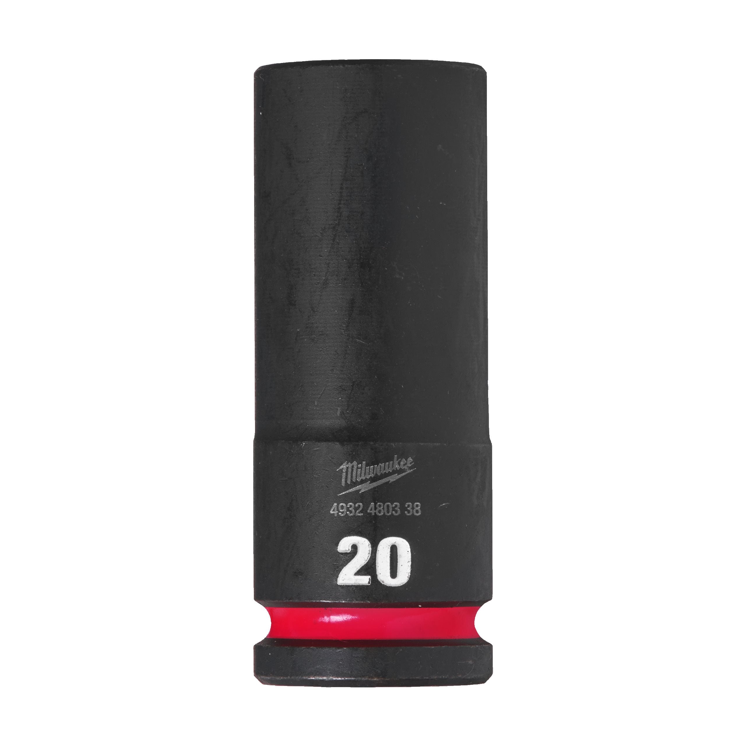 Milwaukee 4932480338 Shockwave 1/2" Square Long Socket 20 Mm