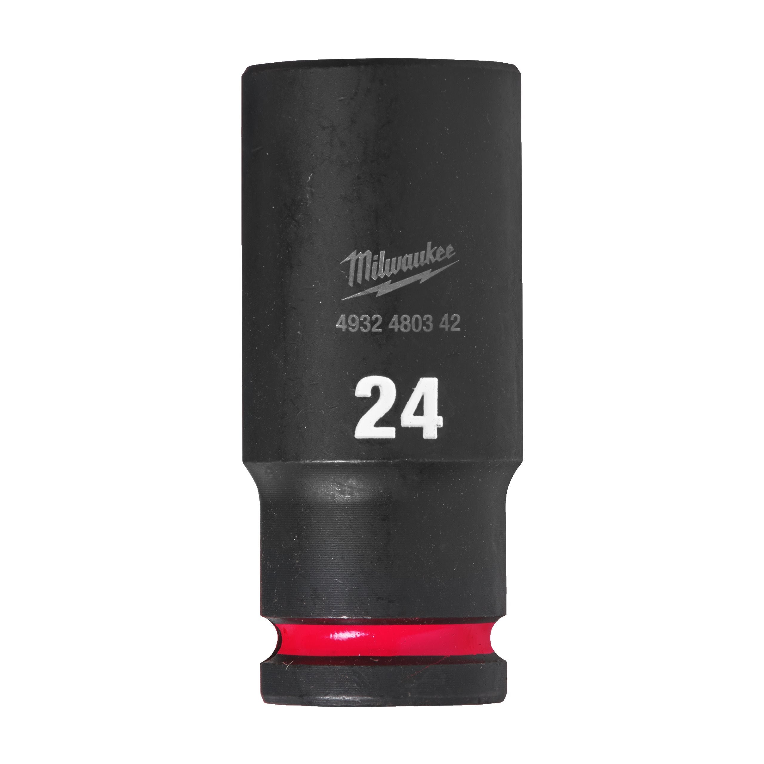 Milwaukee 4932480342 Shockwave 1/2" Square Long Socket 24 Mm