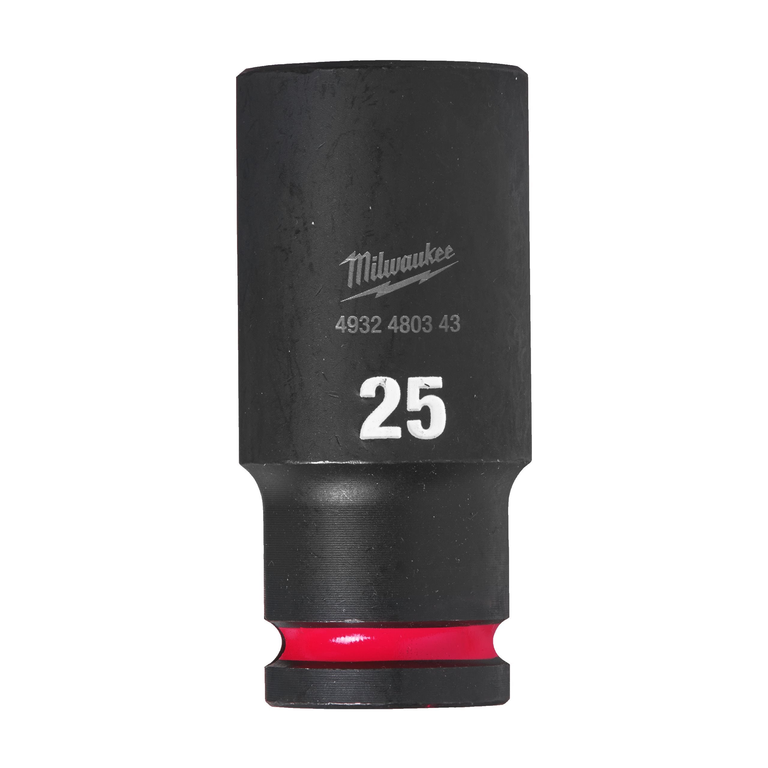 Milwaukee 4932480343 Shockwave 1/2" Square Long Socket 25 Mm