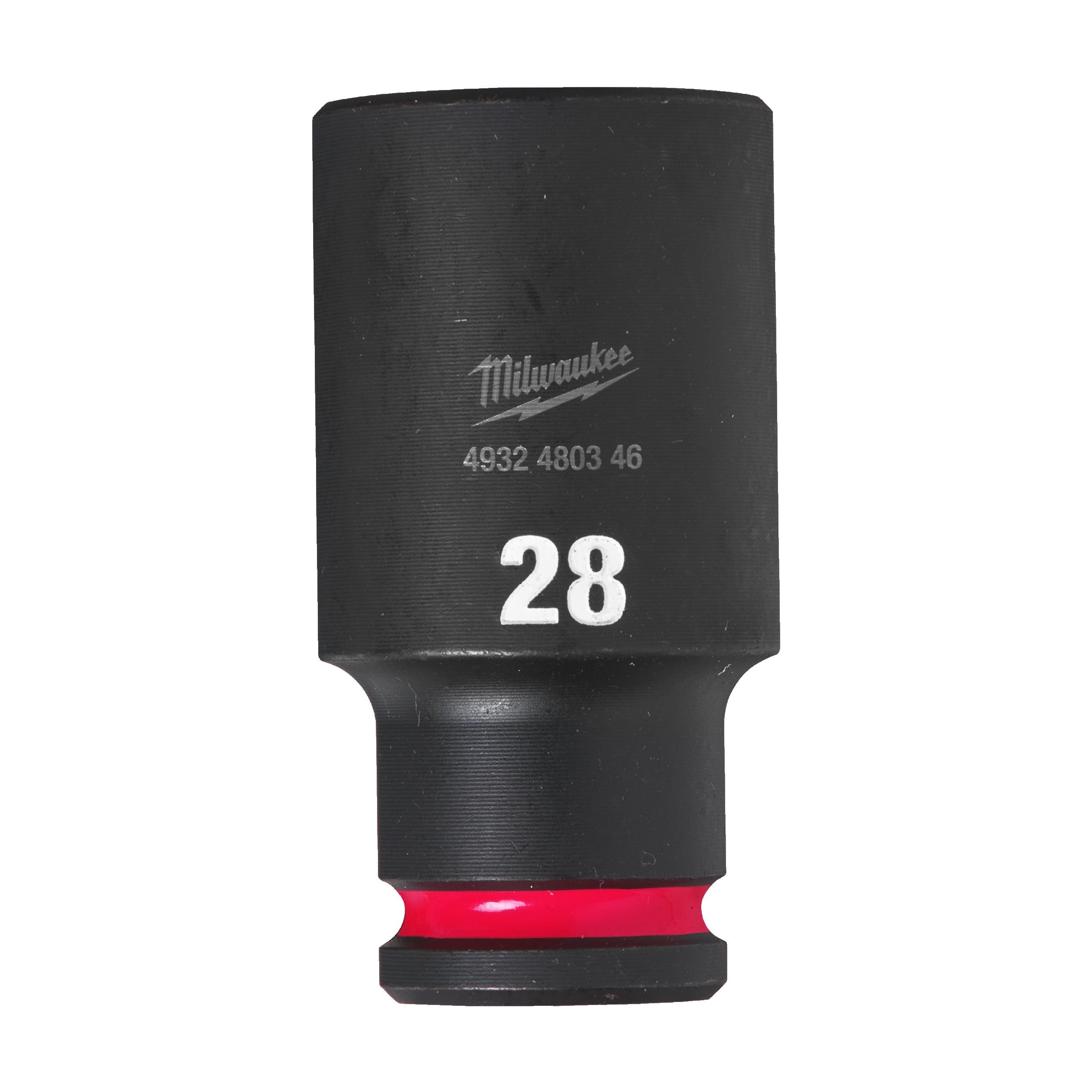 Milwaukee 4932480346 Shockwave 1/2" Square Long Socket 28 Mm