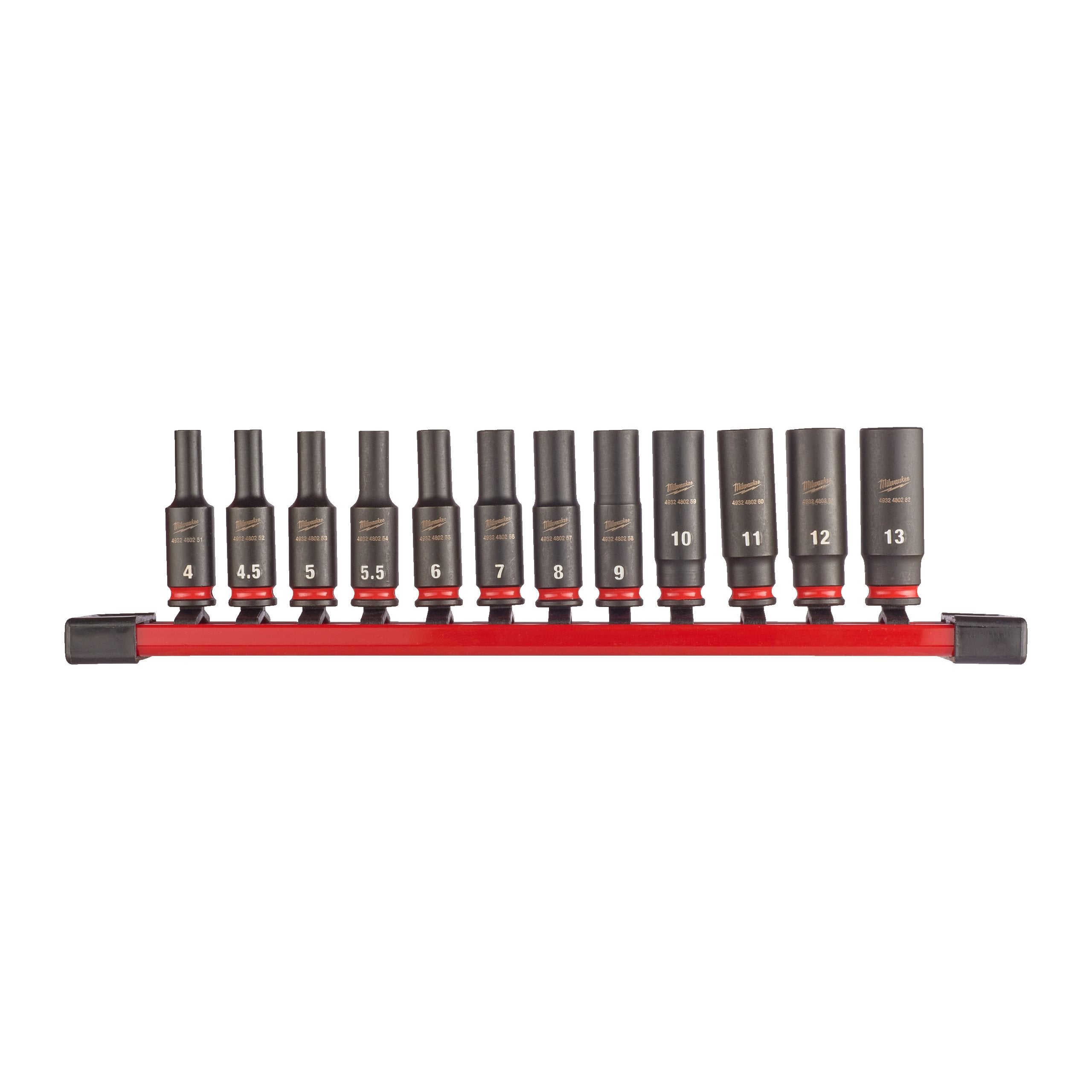 Milwaukee 4932480453 Shockwave 1/4" Square Long Sockets Set