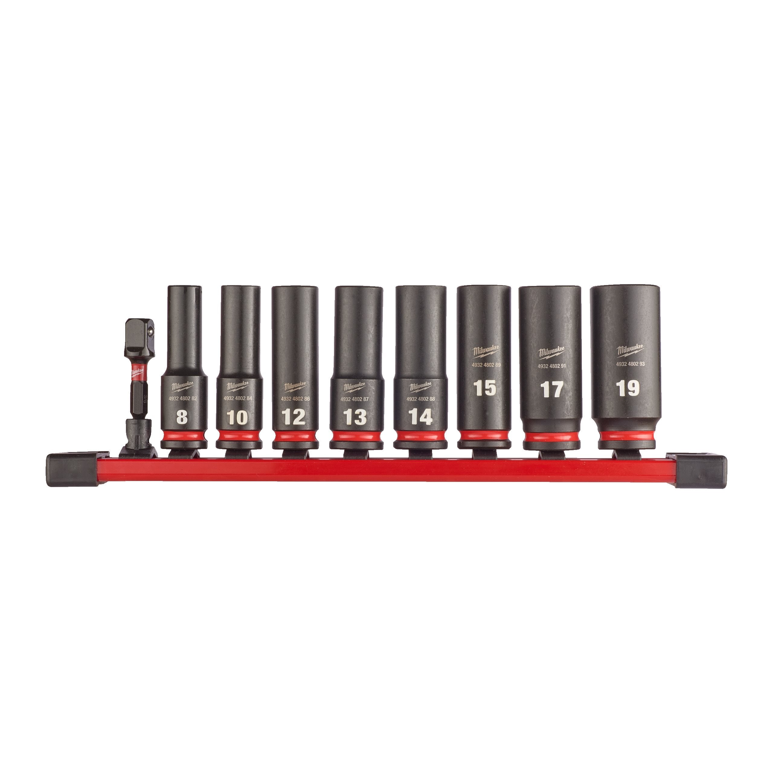 Milwaukee 4932480455 Shockwave 3/8" Square Long Sockets Set 9 Pcs