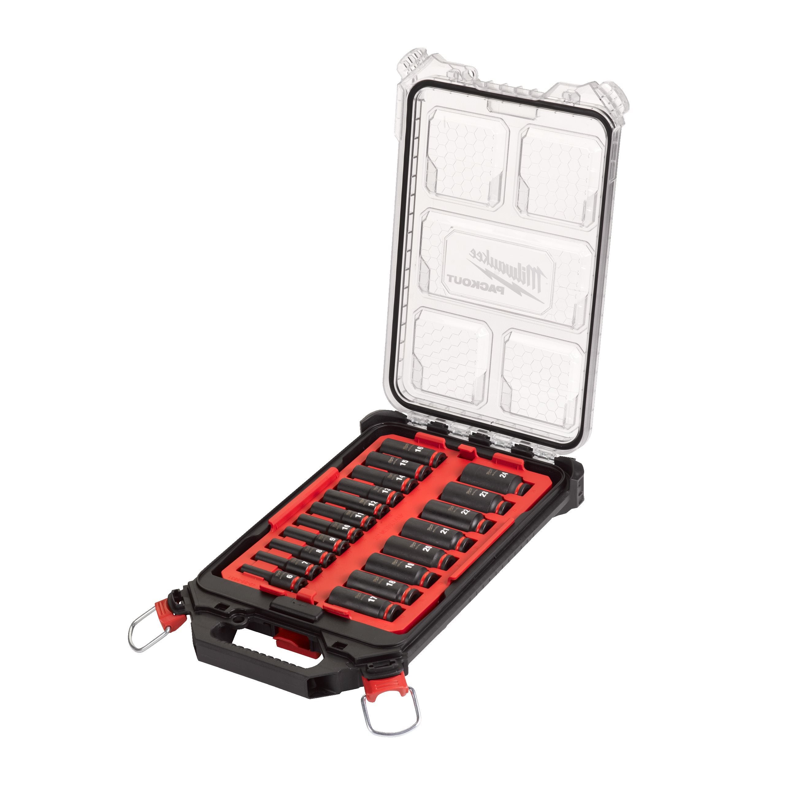 Milwaukee 4932480946 Shockwave 3/8" Square Packout Long Sockets Set 19 Pcs