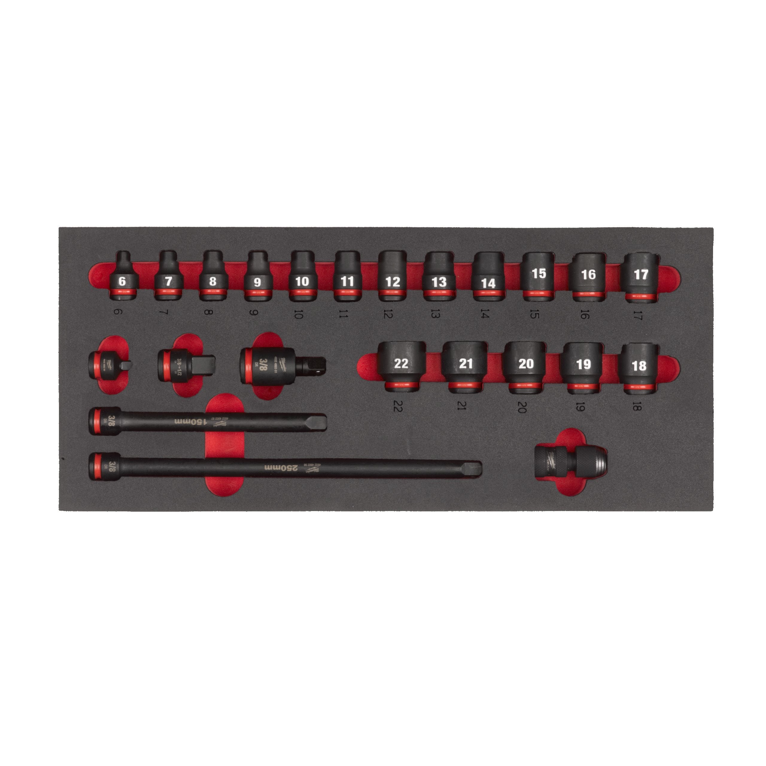 Milwaukee 4932493388 3/8" Sockets Std Foam Set 1 (23pc)