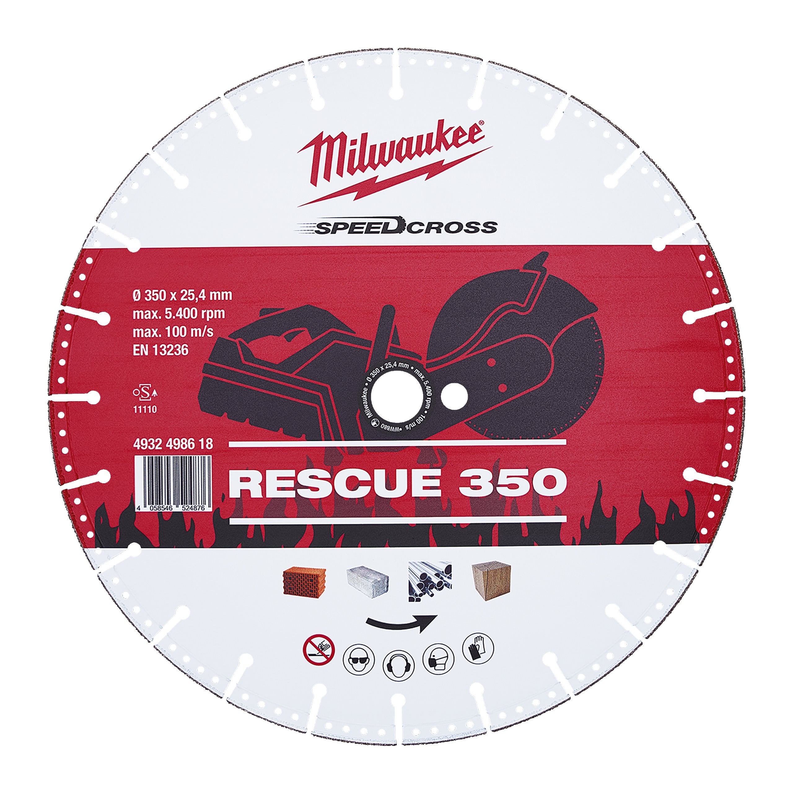 Milwaukee 4932498618 Dia.disc Spdcr. Rescue 350mm-1pc