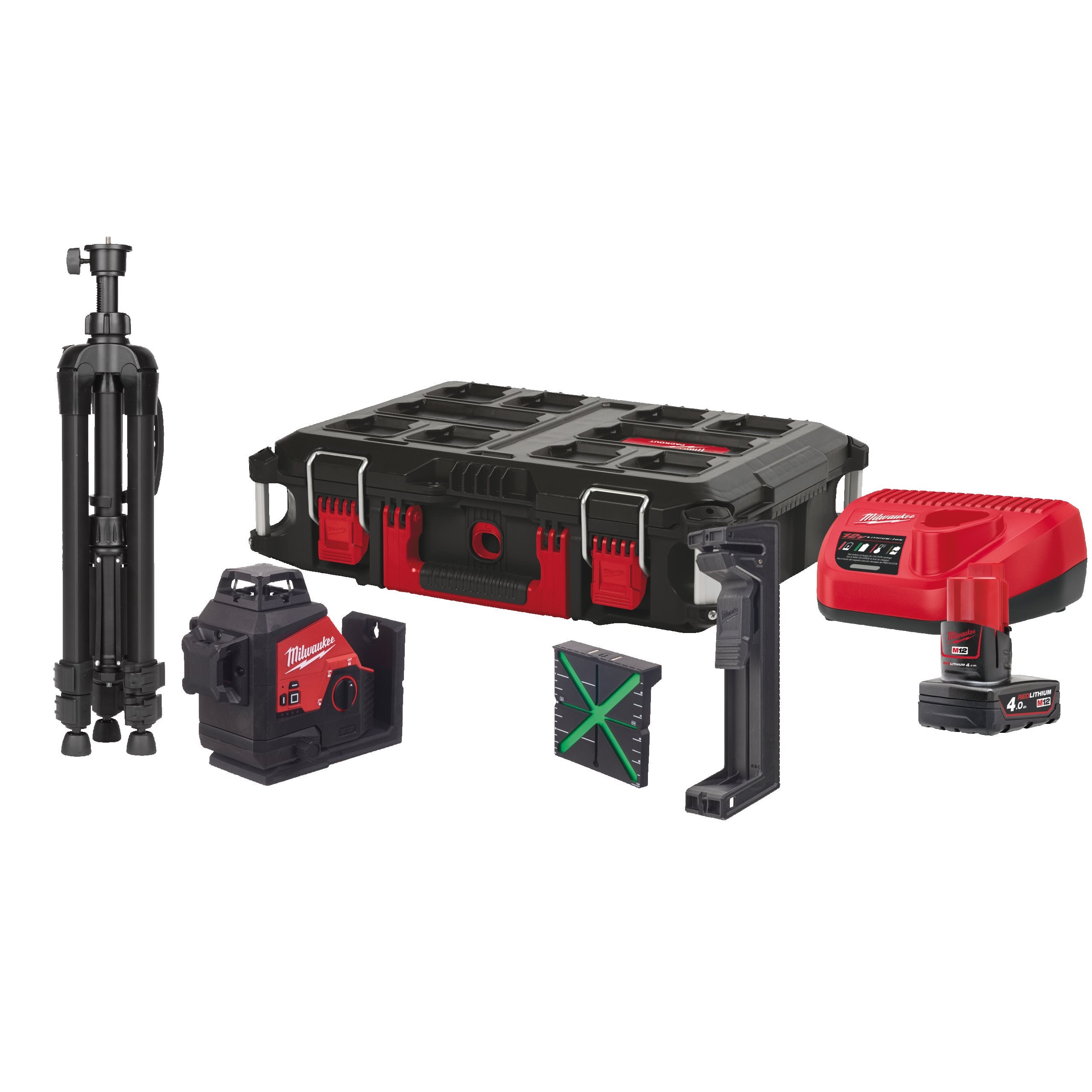 Milwaukee M12 3PLSKIT-401P M12 3 Plane Laser, Small, Accessory Kit,