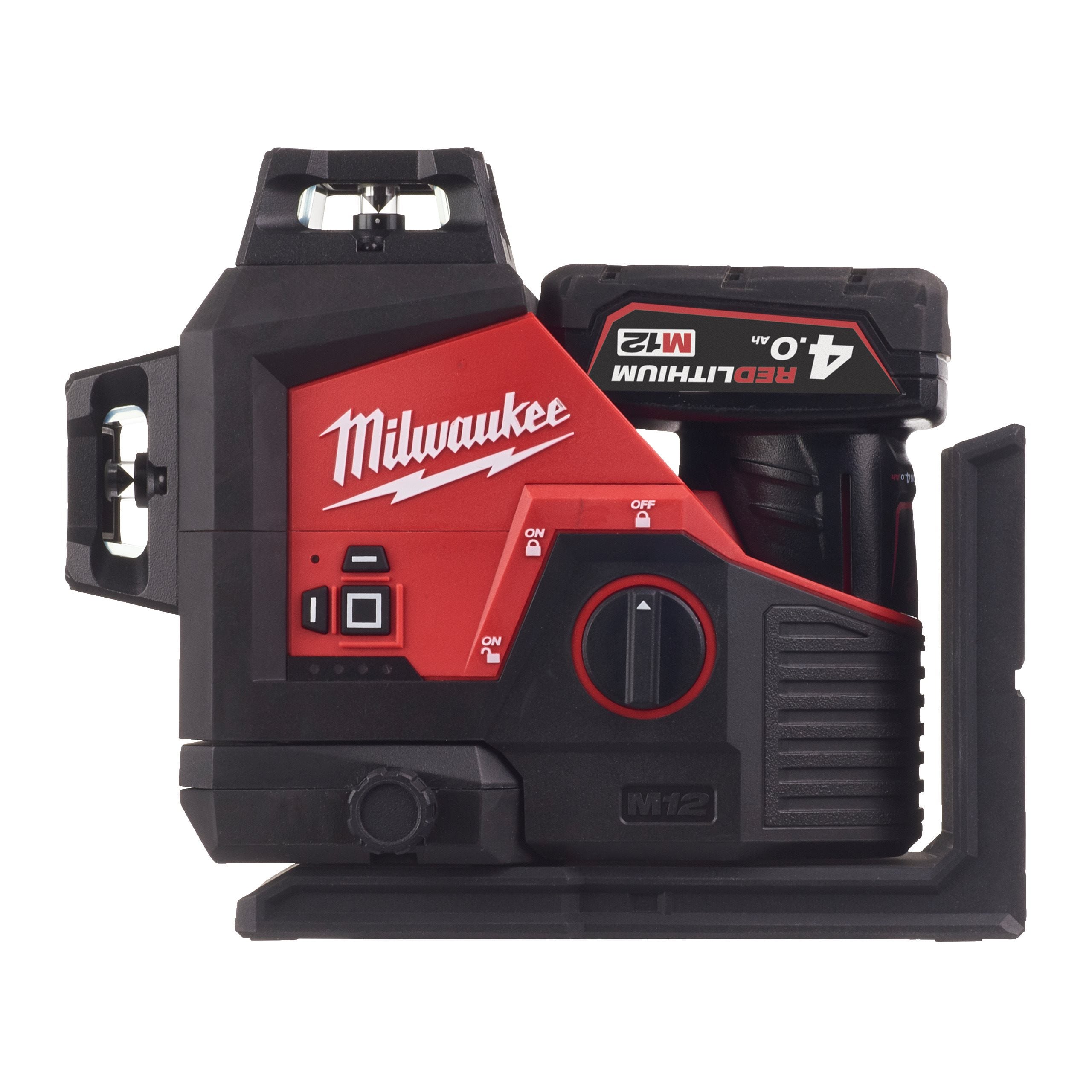 Milwaukee M123PL-401C M12 3 Plane Laser, 1x 4Ah Battery + Charger. In Kit Box