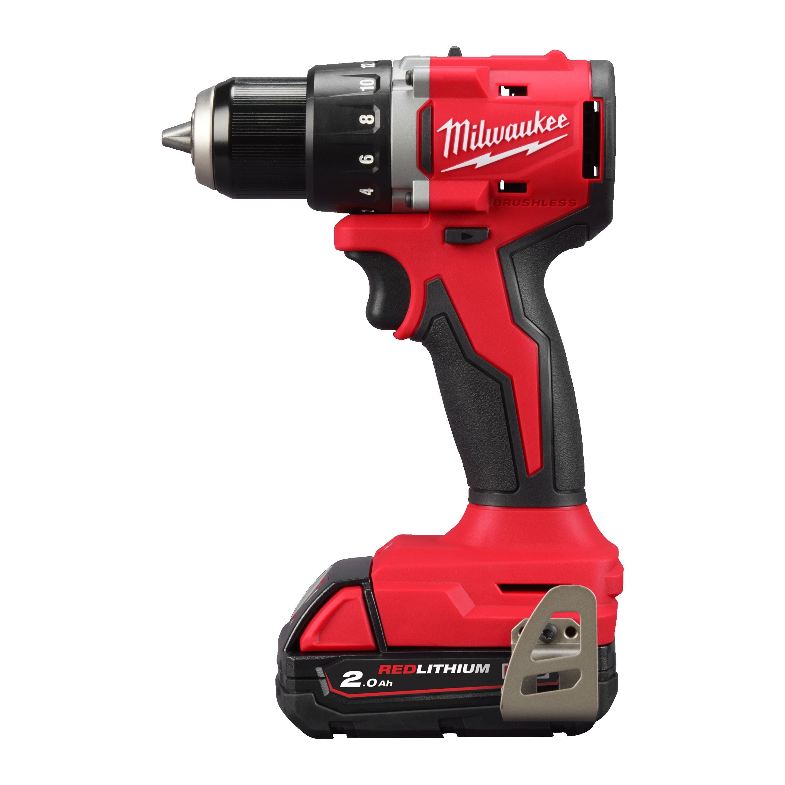 Milwaukee M18BLDDRC-202C M18 Compact Brushless Drill Driver, W/2xm18b2, M12-18c & Pack In Bmc Eu Kit Version