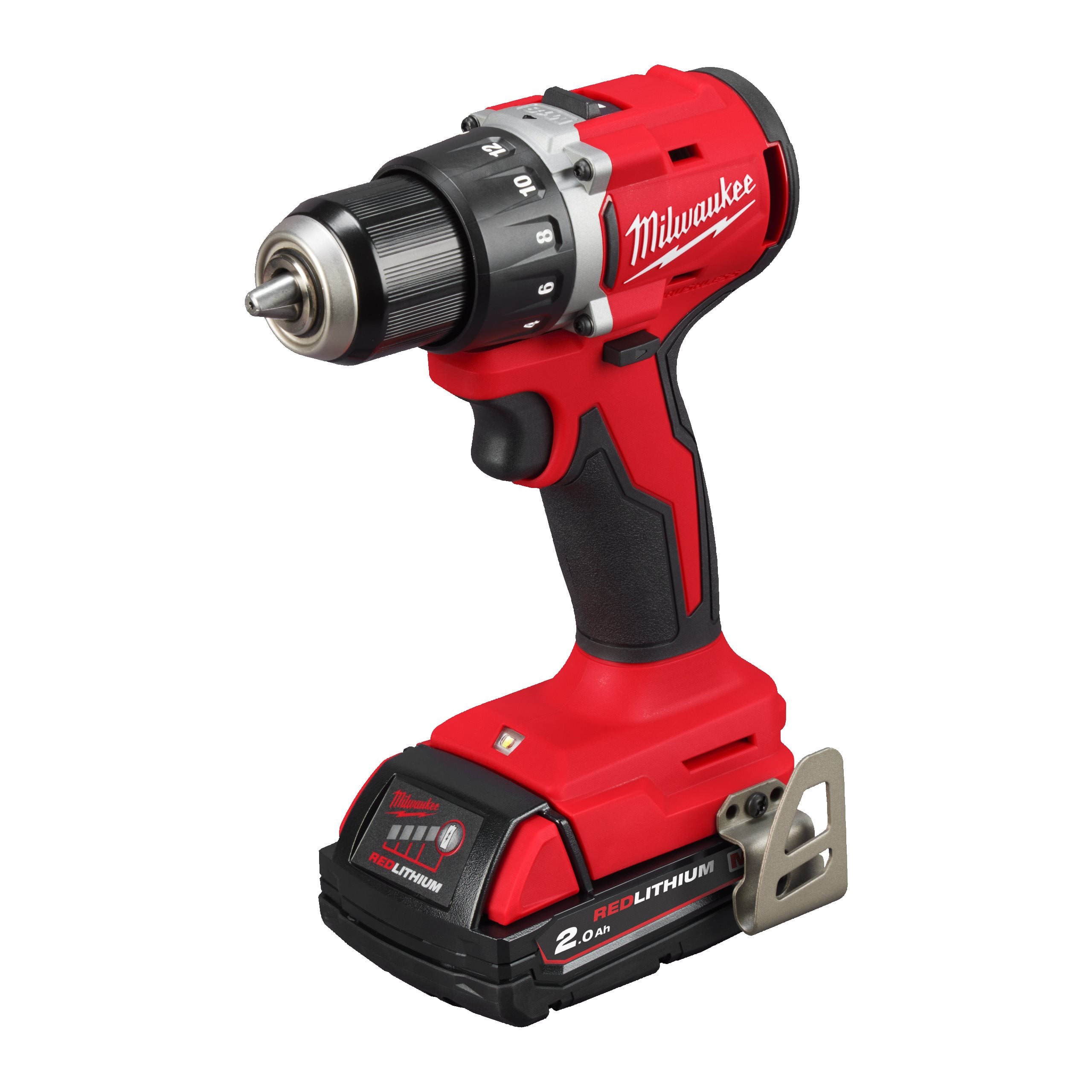 Milwaukee M18BLDDRC-202C M18 Compact Brushless Drill Driver, W/2xm18b2, M12-18c & Pack In Bmc Eu Kit Version - photo 2