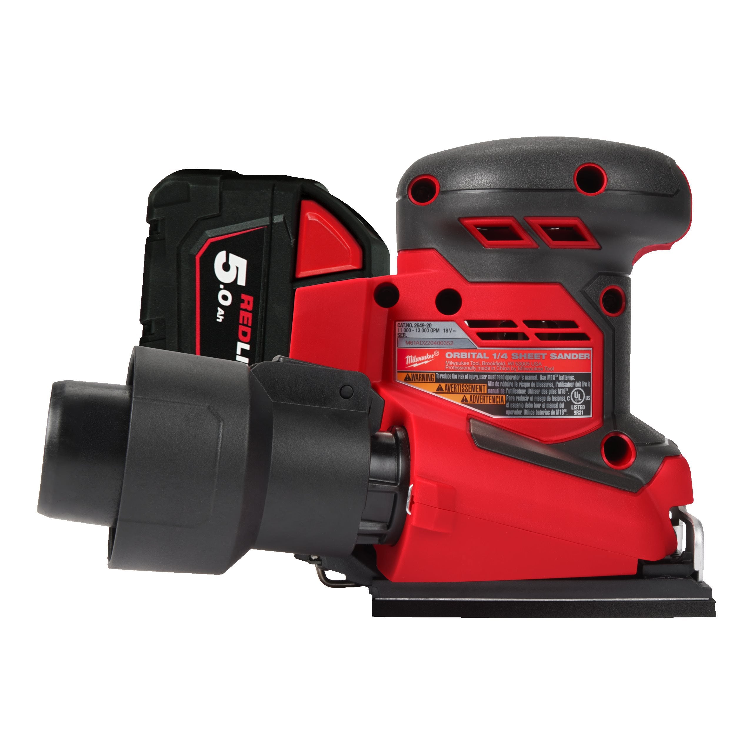 Milwaukee M18BQSS-502B M18 Quarter Sheet Sander - Bare Unit - photo 2