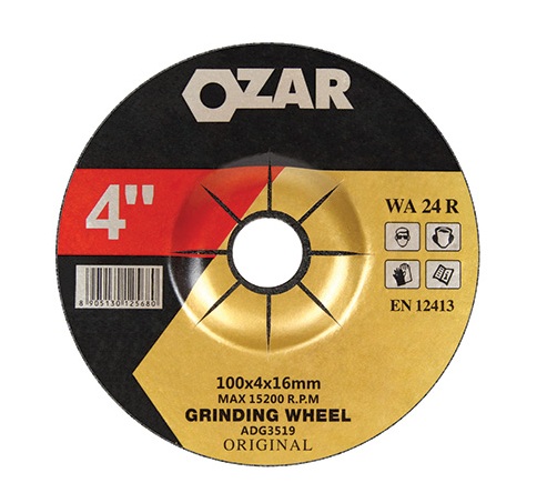 OZAR Grinding Wheel 4 Inch, 100 x 4 x 16 mm - Pack of 46