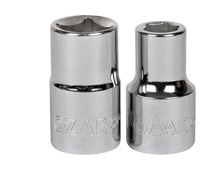 OZAR Hex Socket 1/2 Inch Square Drive 15 mm, CRV, Full Polish - Pack of 26
