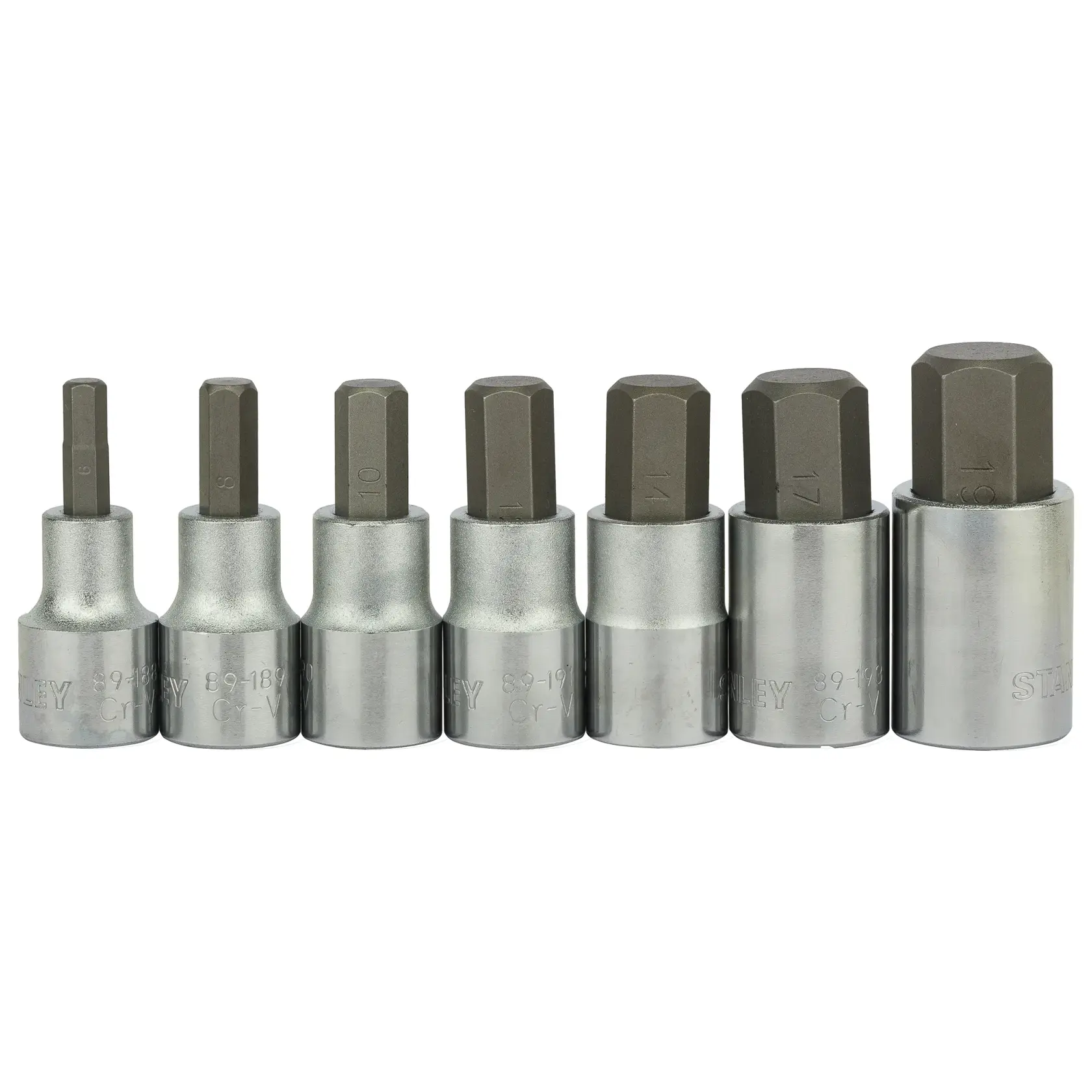 Stanley 1-89-099 Metric Hex Bit Socket Set, 7 Piece, 1/2 Inch Drive, 6 to 19 mm - photo 2