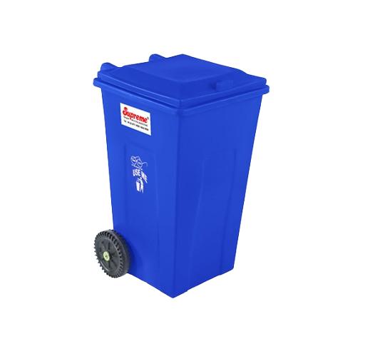 Supreme 240 L Wheeled Dustbin with Lid, Blue - photo 2