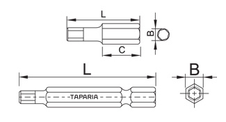 Taparia SBH 50532 Hexagonal Head Bits Size: 5/32 - photo 4
