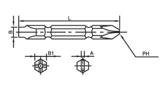Taparia SBPF 65145 Two In One Screw Driver Bits Size / Type: Ph 1 X Sl 4.5 - photo 2