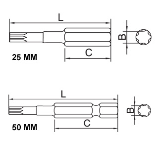 Taparia SBT 5025 Torx Head Screw Driver Bits Size/ Type: 25 - photo 4
