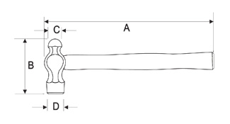 Taparia WH 110 B* Hammer With Handle (Ball Pein & Cross Pein) Weight (Gms): 110 - photo 2