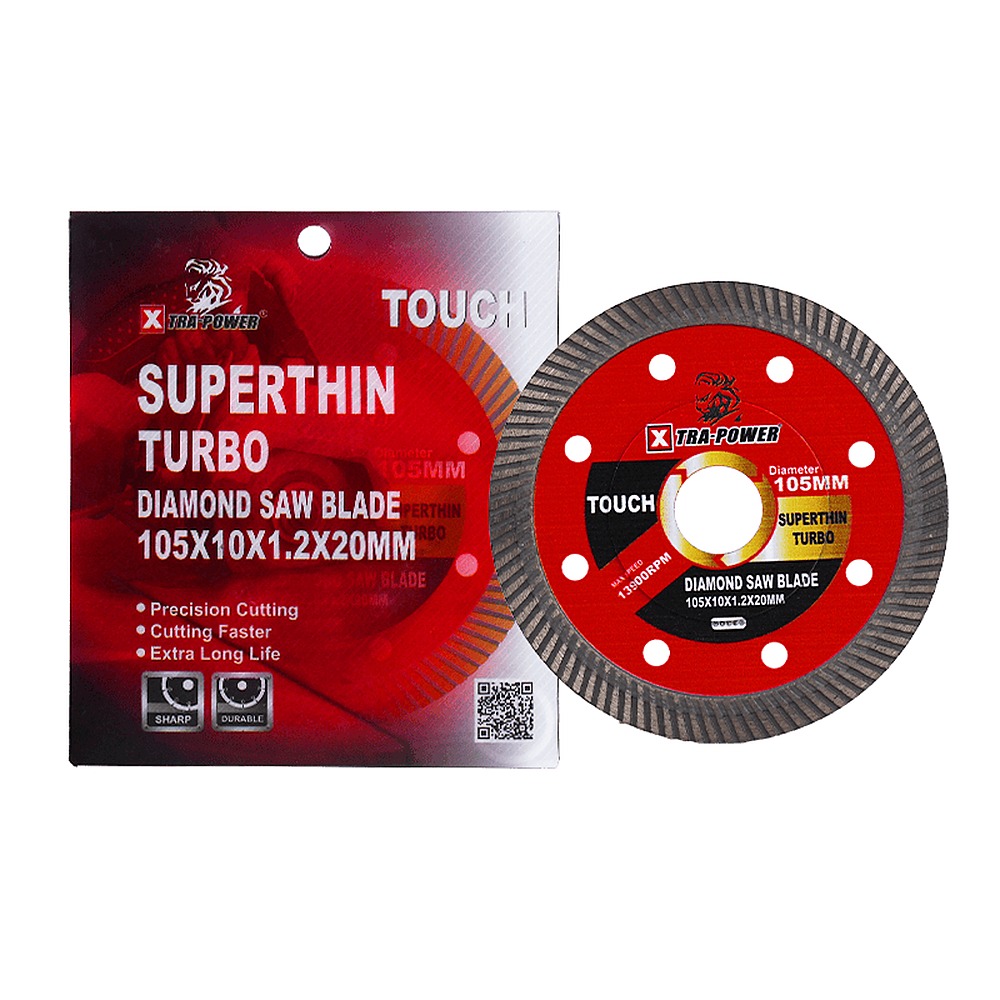 Xtra Power Touch Series 4" 105MMX10MM Superthin Turbo Touch Diamond Saw Blade